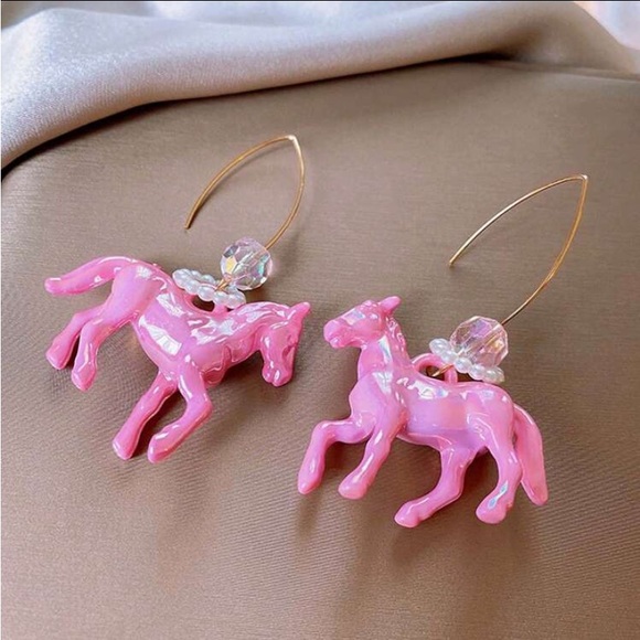 ⭐️Pink Pony Earrings! - Picture 3 of 5